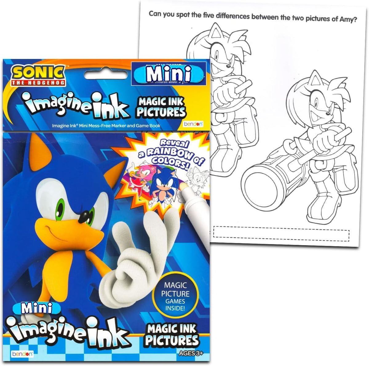 Sonic party-favor loot bag with no-mess coloring for celebrations.