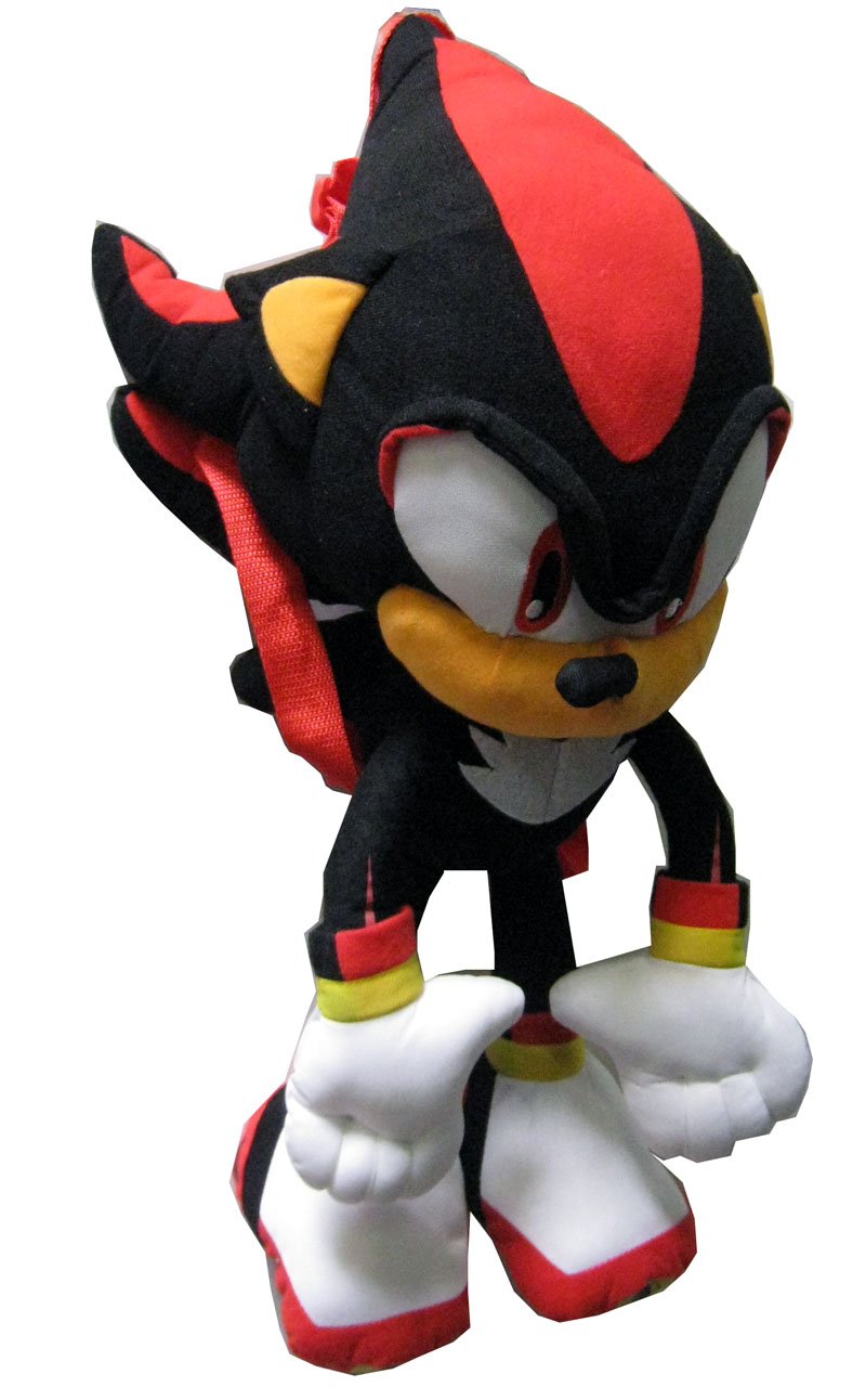Sonic Hedgehog Shadow Backpack 24 inch plush with adjustable straps for easy wear.