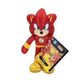 Sonic as The Flash 9in plush in a dynamic pose for display