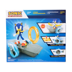 Sonic Speed RC skateboard vehicle performing a 360-degree spin for tricks
