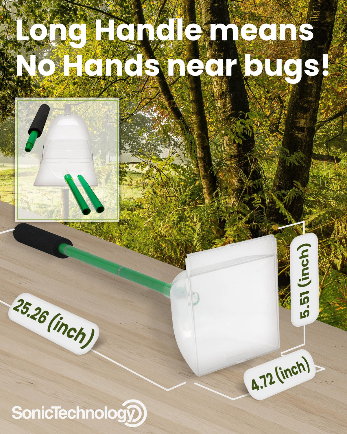 Sonic Technology Katcha ergonomic handle designed for comfortable one-handed use