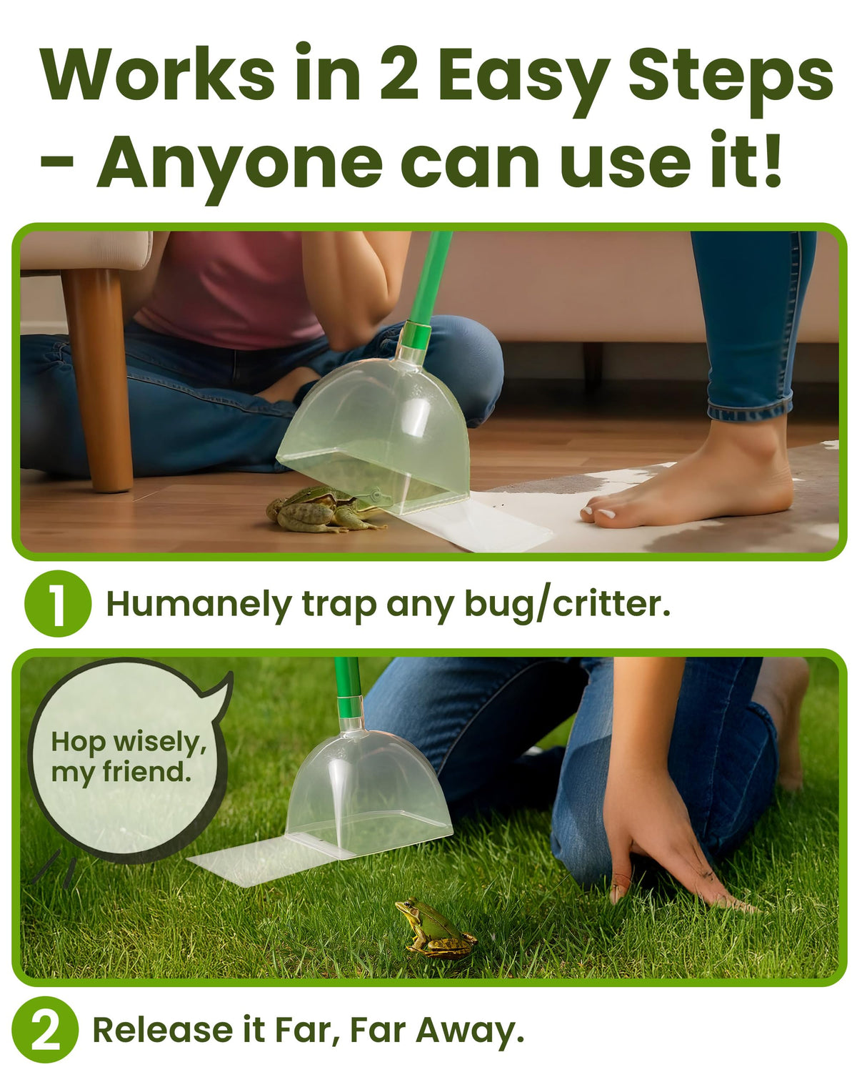 Sonic Technology Katcha wide-scoop bug catcher grabbing a cicada