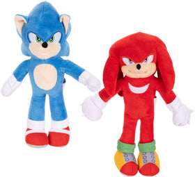 Sonic The Hedgehog 3 Movie Plush Sonic figure, soft and cuddly 9-inch toy for play and display.
