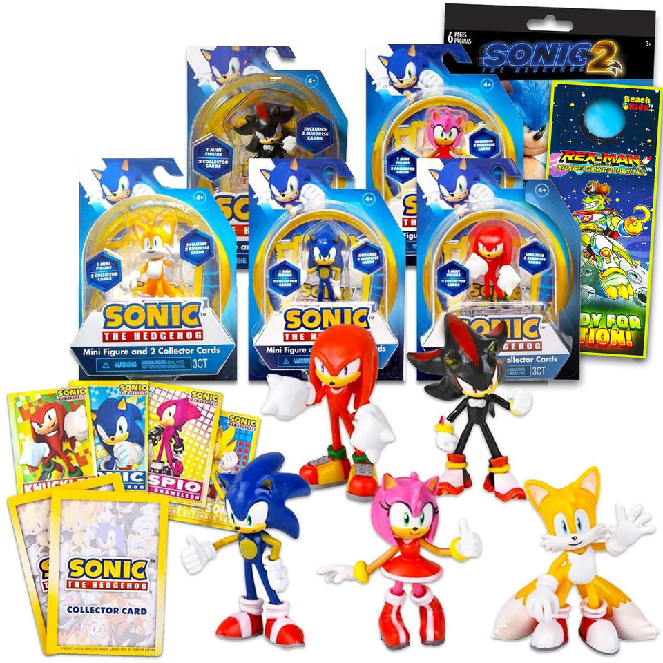 Sonic The Hedgehog display figure, Sonic figure, ideal cake topper and party centerpiece.