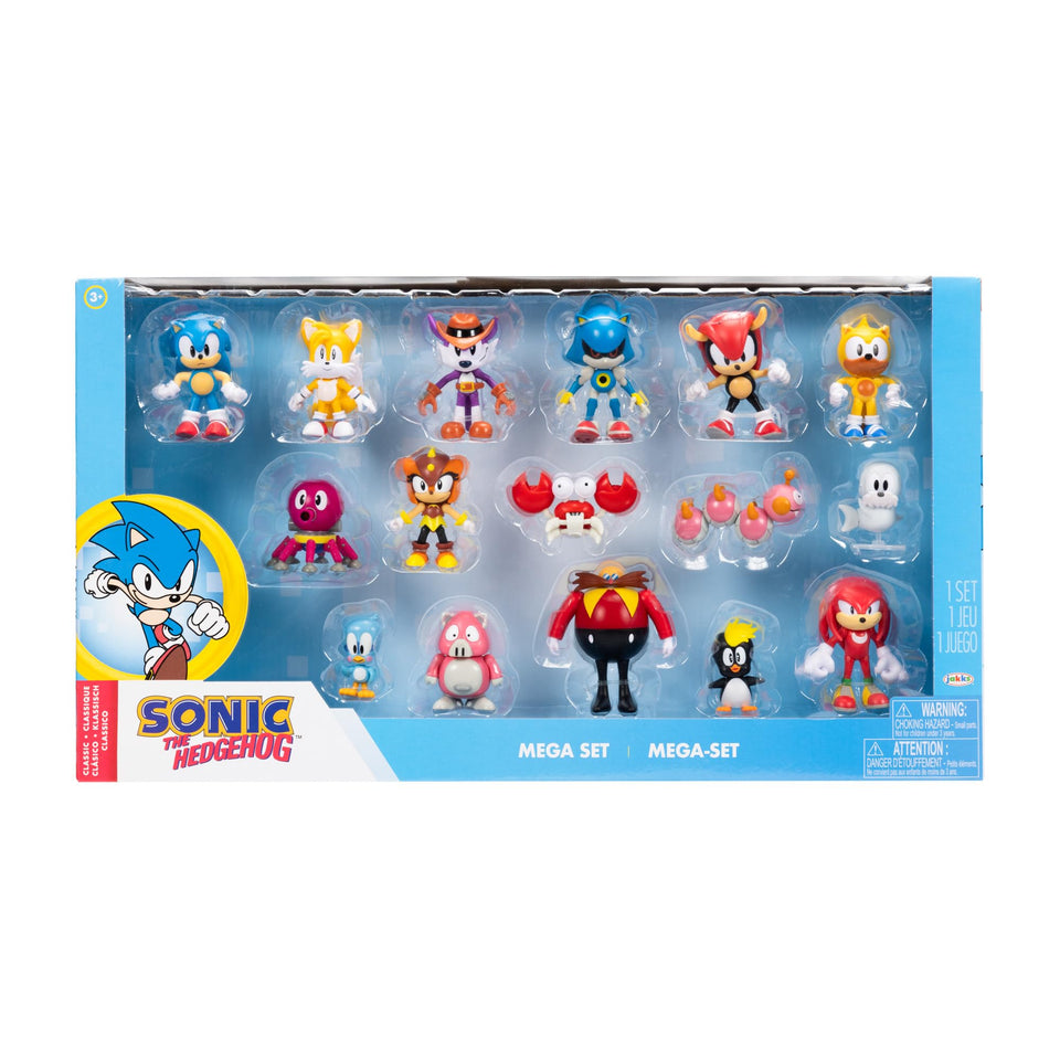 Sonic the Hedgehog Mega Set group lineup for display and play