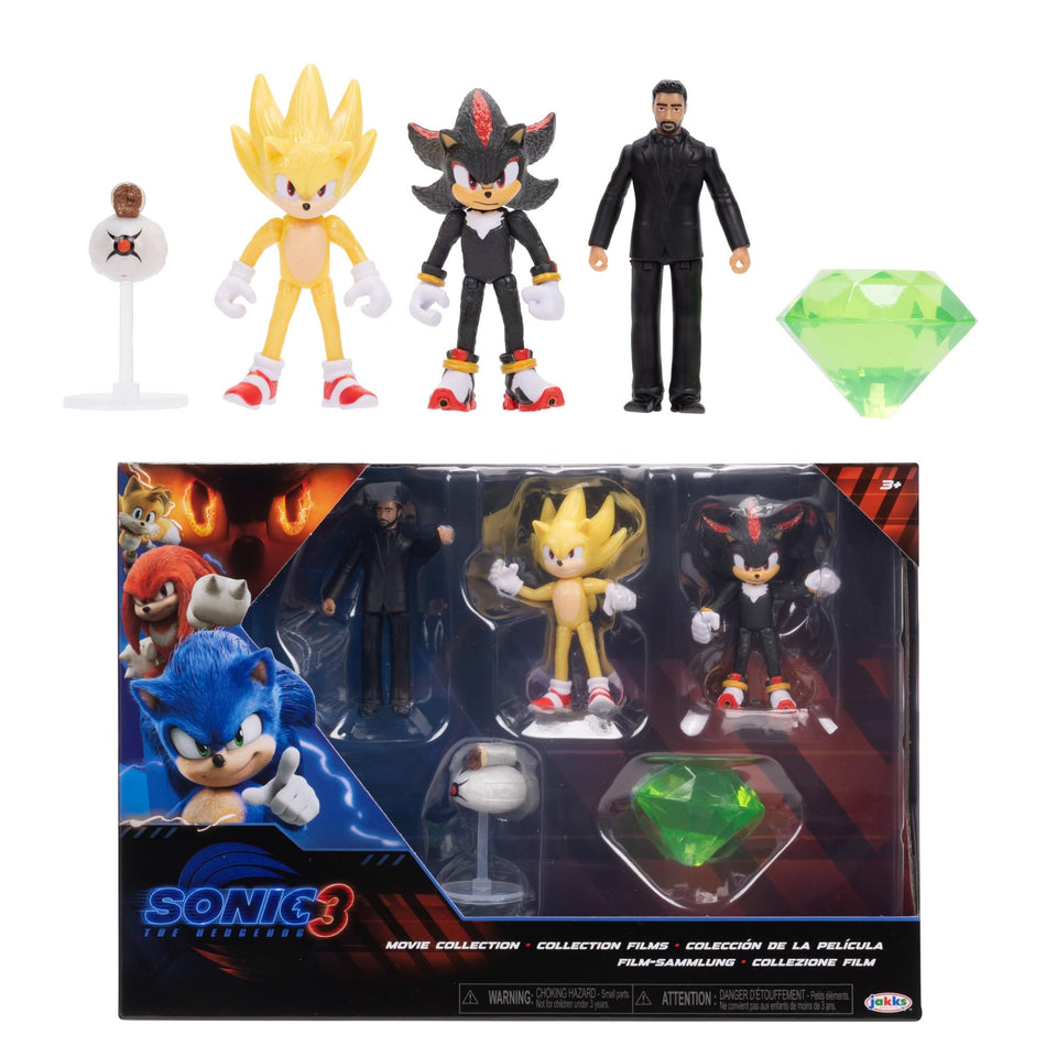 Sonic The Hedgehog Movie 3 figure in action pose from Wave 2 playset.