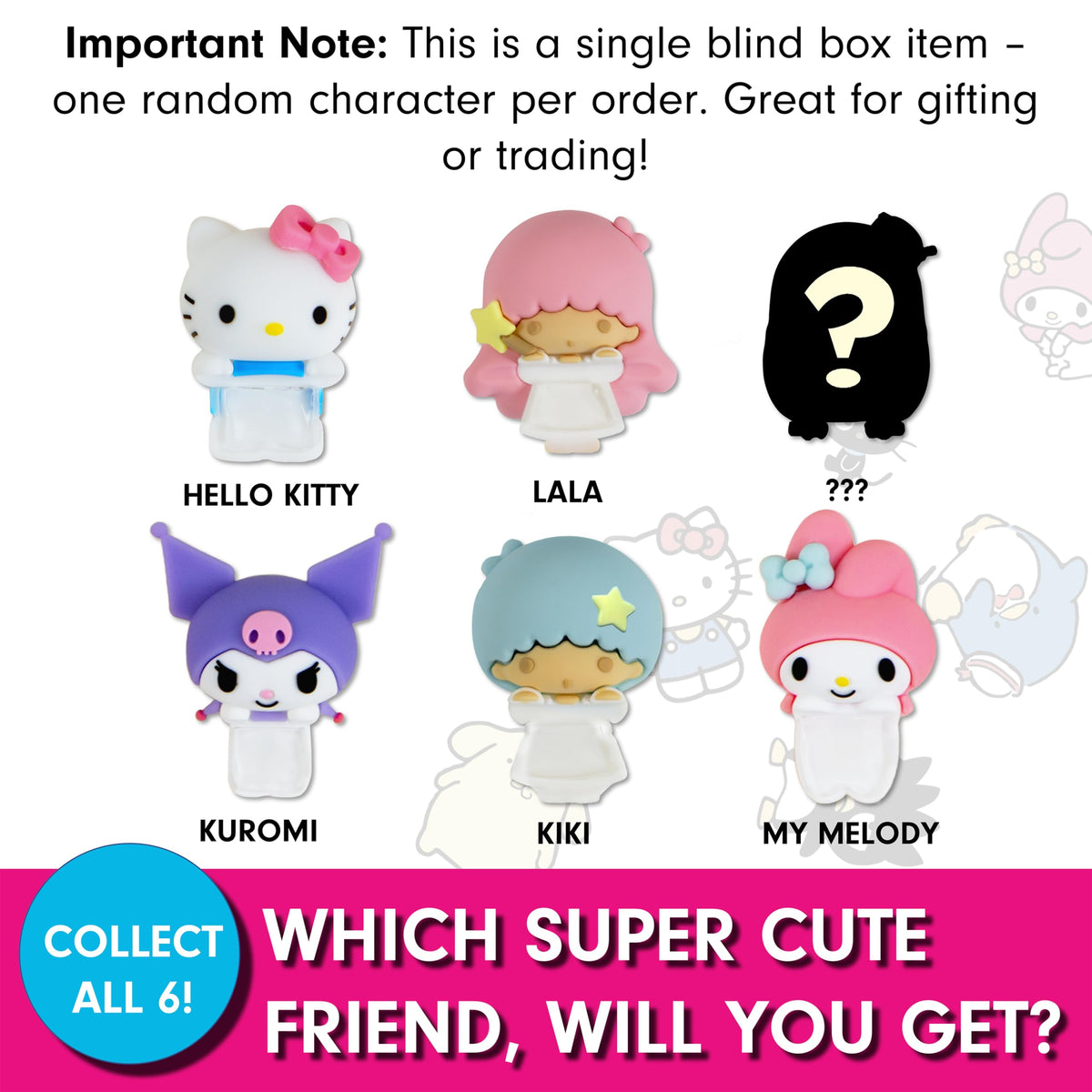 Sonix pastel-peekers My Melody blind box decor brightens desks and shelves.