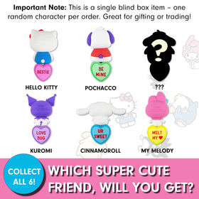 Sonix Cinnamoroll peeker figure perched on a heart, adds cute workspace personalization.
