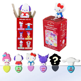 Sonix Hello Kitty peeker figure perched on a heart, ideal for laptop and desk decoration.