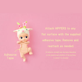 Sonny Angel Cherry Blossom Hippers hanging use on phone or laptop.