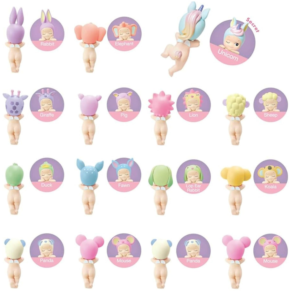 Sonny Angel Hippers Dreaming 3 packaging view highlighting mystery lineup