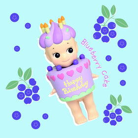 Sonny Angel mini figures in birthday cake theme ready for display