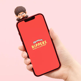 Monchhichi Hippers figure on laptop adds playful vibe
