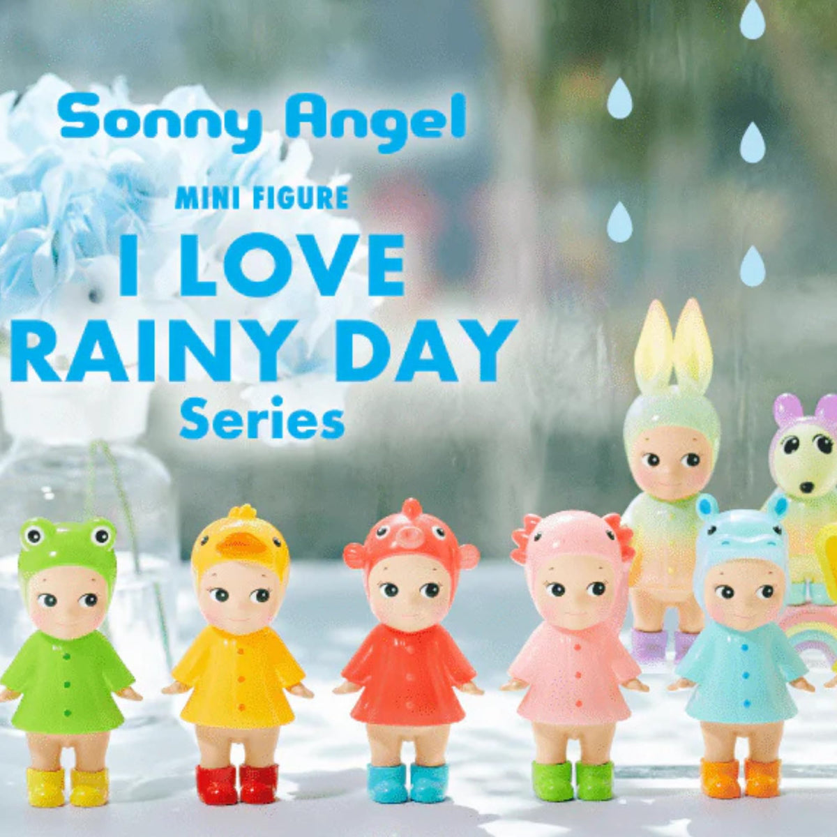 Sonny Angel raincoat and boots mini figure showcasing vibrant colors for cozy rainy day vibes.