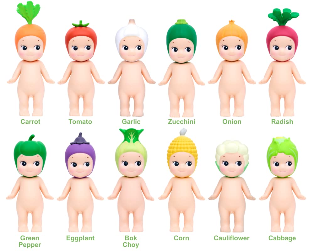 Sonny Angel vegetable headgear colors showcase varied charms for display.