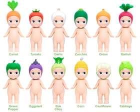Sonny Angel vegetable headgear colors showcase varied charms for display.