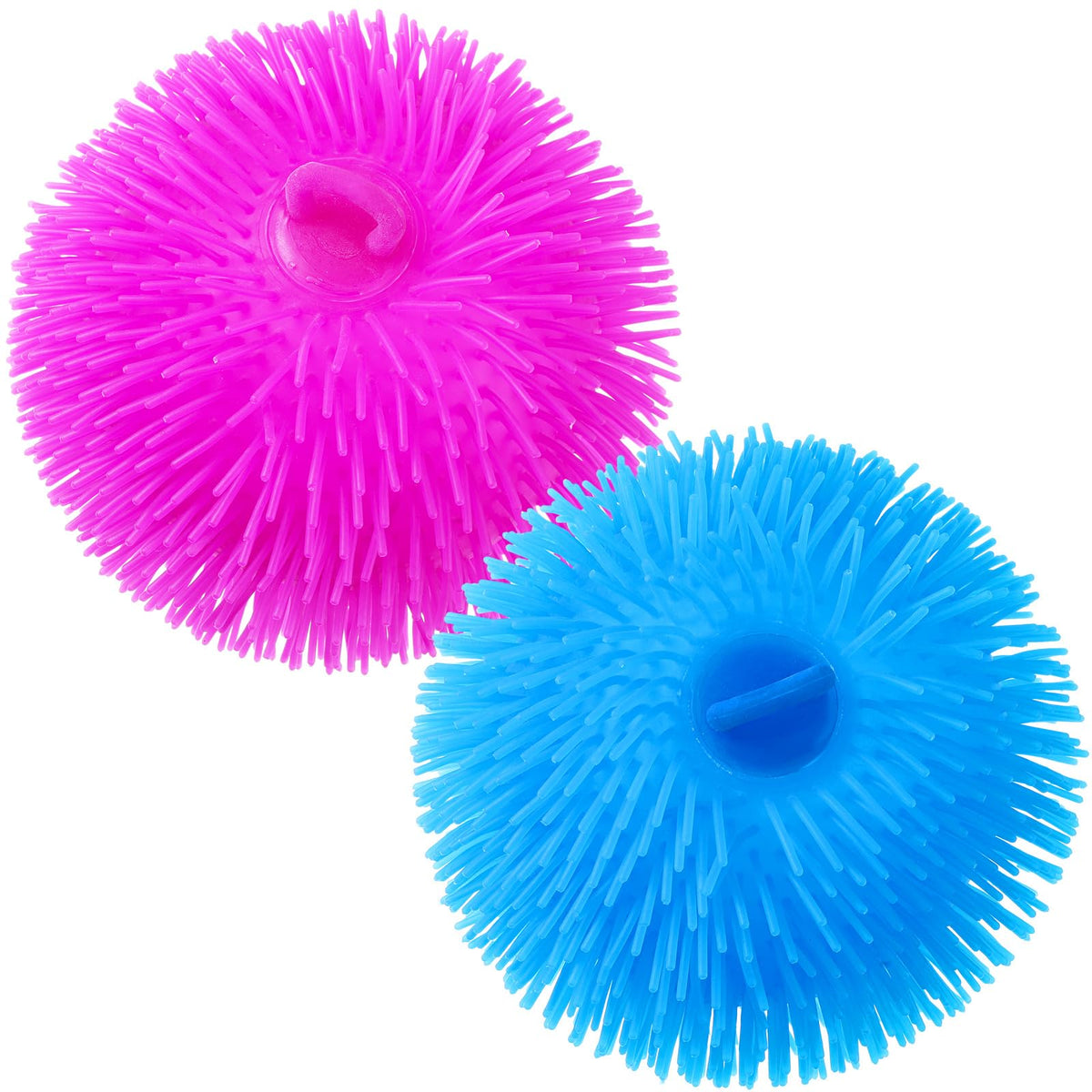 Sonwyoung 2-piece puffer balls in blue with soft spikes for tactile relief