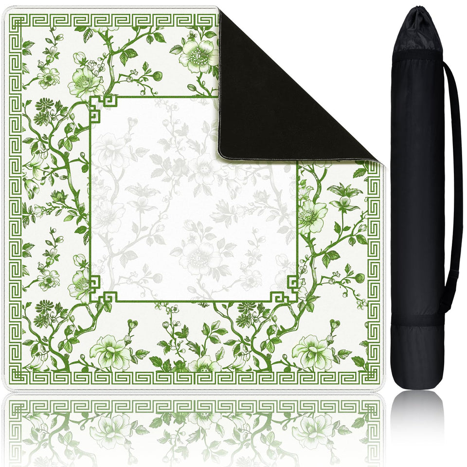 Sonwyoung chinoiserie mahjong mat with carry bag for easy transport and storage.