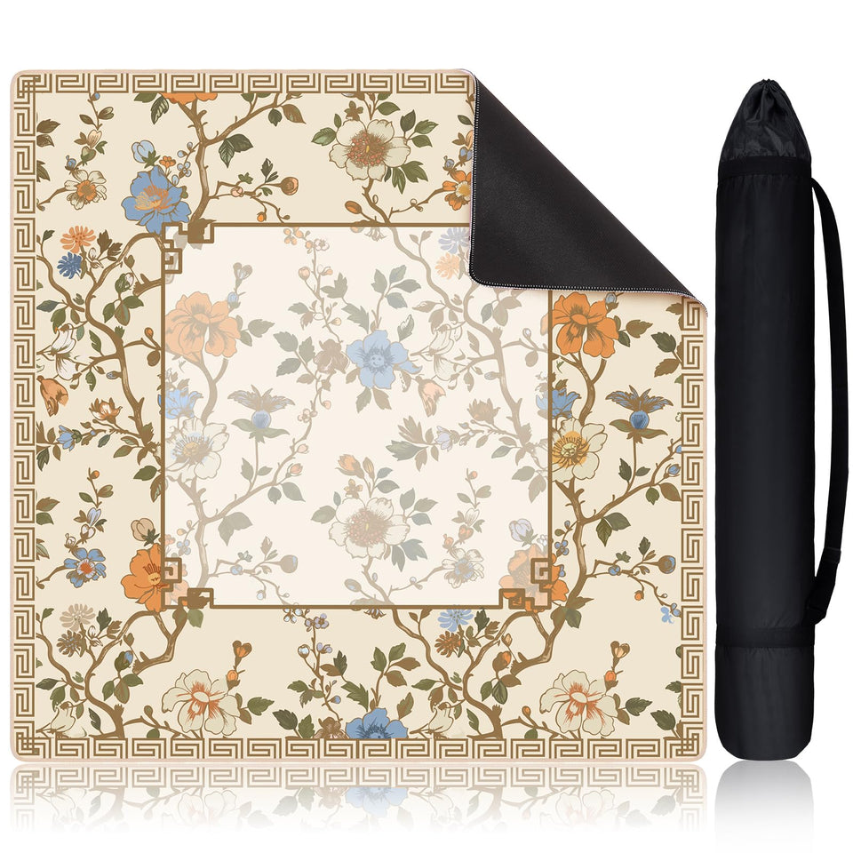 Sonwyoung chinoiserie mahjong mat with carrying bag for easy transport and storage