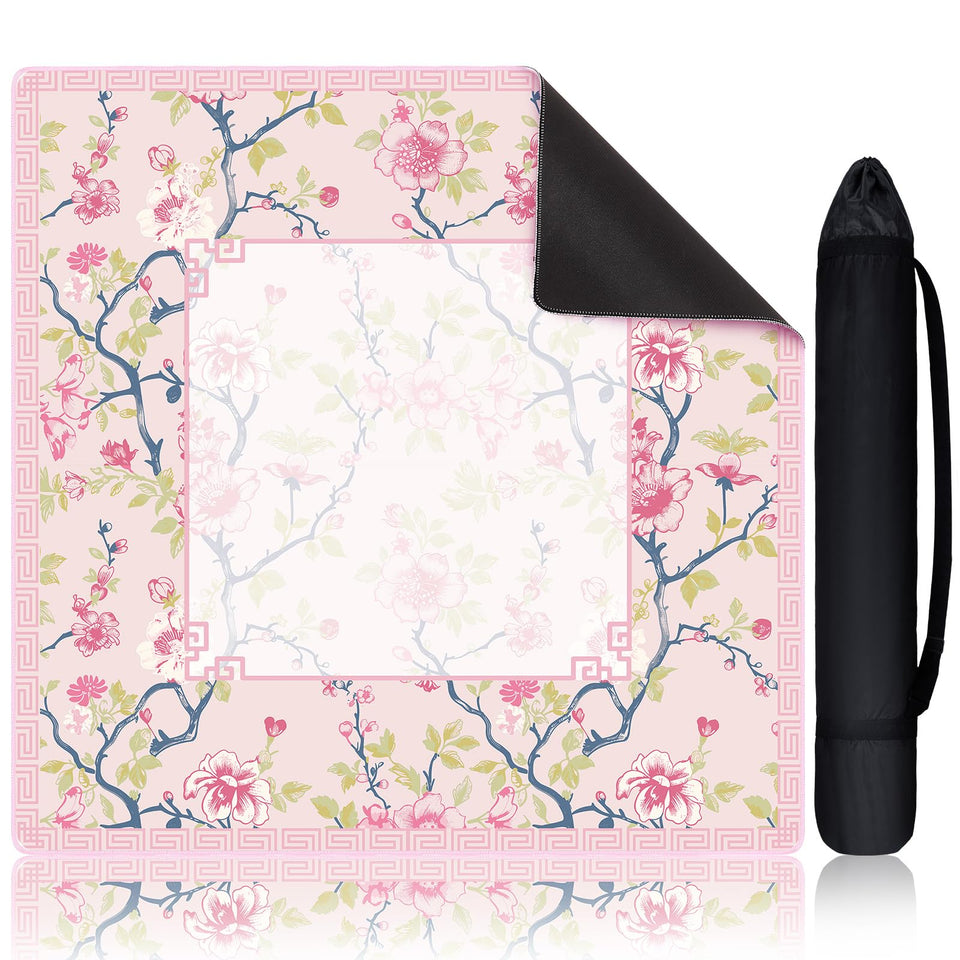 Sonwyoung chinoiserie mahjong mat with carrying bag for easy transport and storage.