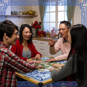 Sonwyoung chinoiserie mahjong mat top fabric, soft feel with quiet performance.