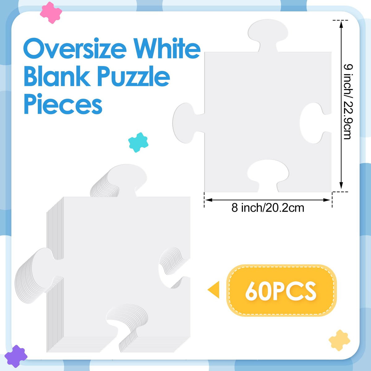 Sonwyoung large white puzzle sheet 8x9 suitable for kids and adults