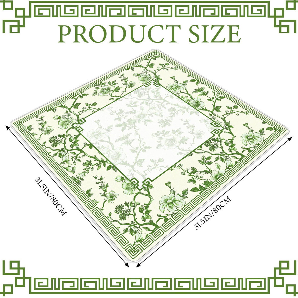 Sonwyoung mahjong mat top view in green and white for a stylish game surface.