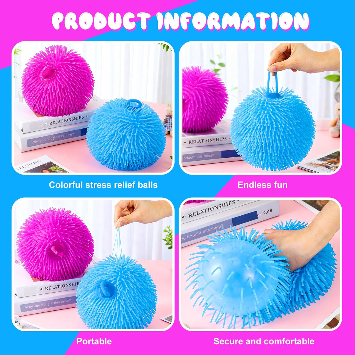 Close-up of Sonwyoung puffer ball spikes and flexible surface for sensory play