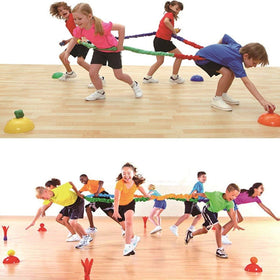 Sonyabecca 18ft elastic fleece cooperative band for group activities and movement.