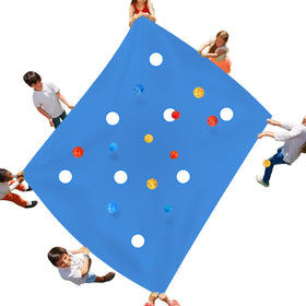 Sonyabecca Hole Tarp Team blue setup demonstrates collaborative play and smooth ball movement.