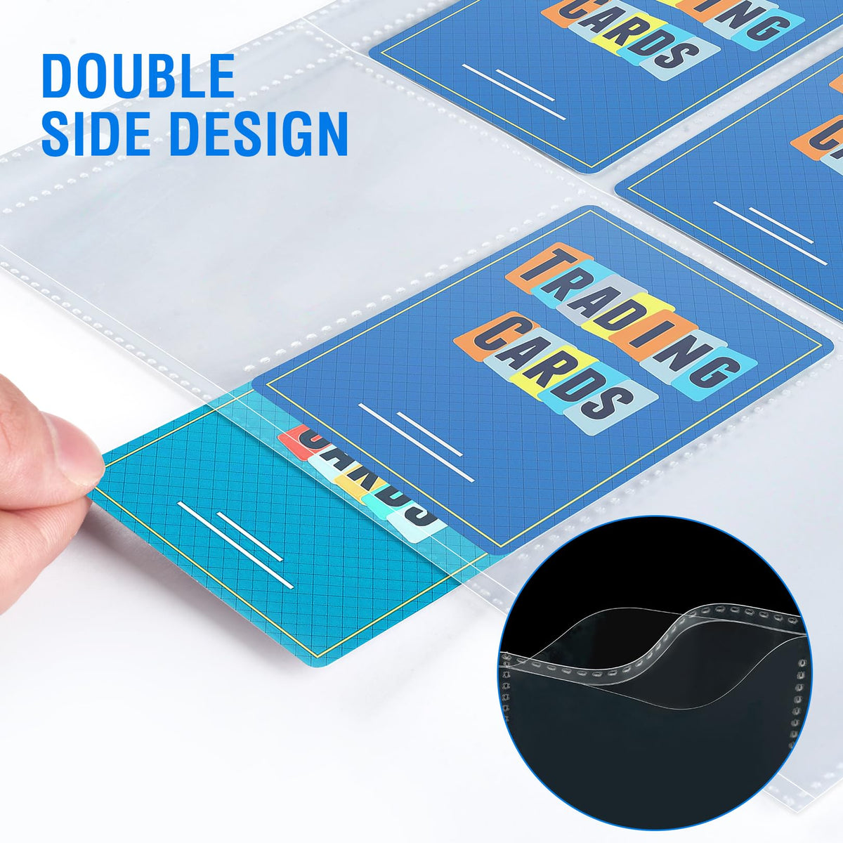 Sooez double-sided 9-pocket layout showing efficient display of standard cards.