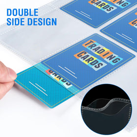 Sooez double-sided 9-pocket layout showing efficient display of standard cards.