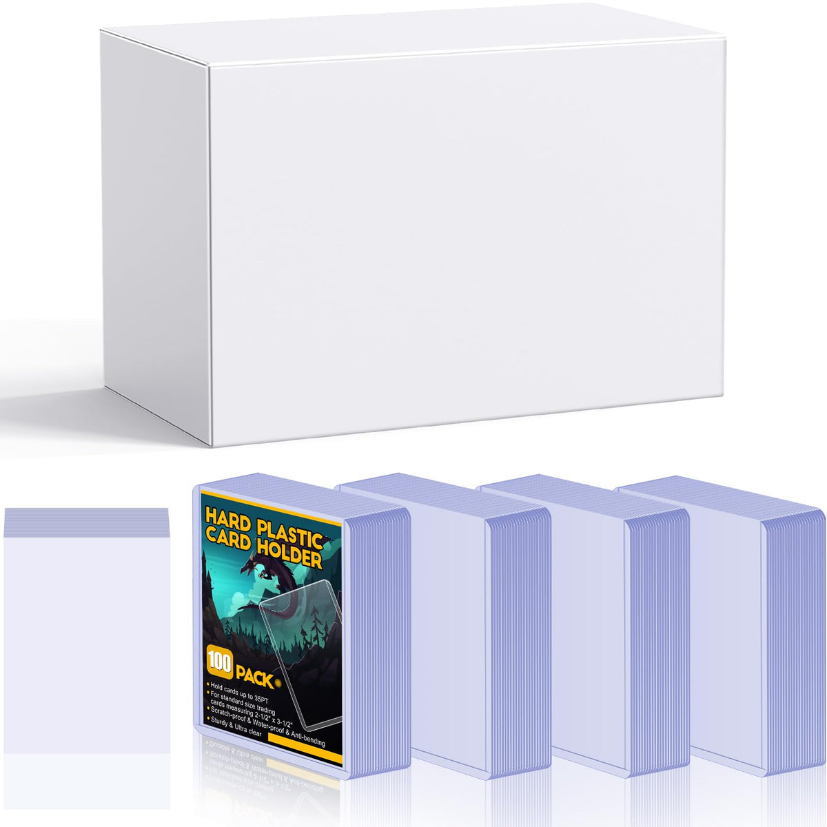 Sooez hard sleeve 3x4 card protectors provide rigid protection for trading cards.