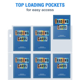 Sooez top-loading pocket sleeves ensure secure card storage and easy access.