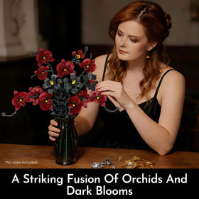 SOOLIO dark elegance bouquet with red and black petals for stylish interiors.