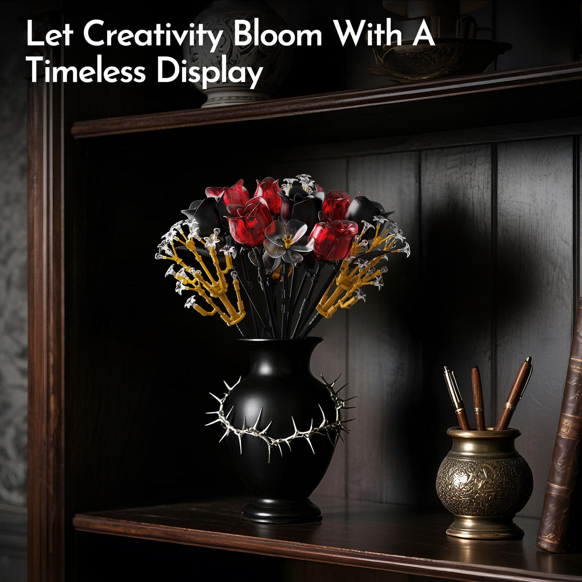 SOOLIO Dark red rose pieces for a bold romantic arrangement