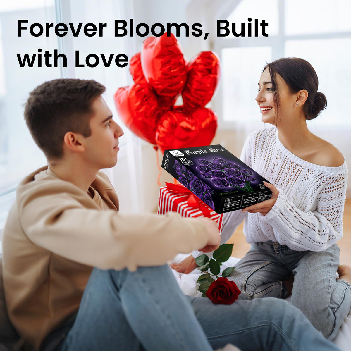 SOOLIO Home office decor rose bouquet adds a stylish desk accent.
