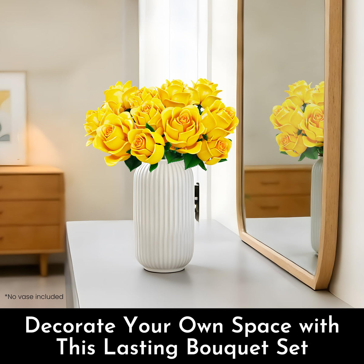 SOOLIO yellow rose buds image, showing compact blocks forming graceful blossoms.