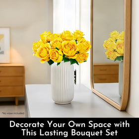 SOOLIO yellow rose buds image, showing compact blocks forming graceful blossoms.
