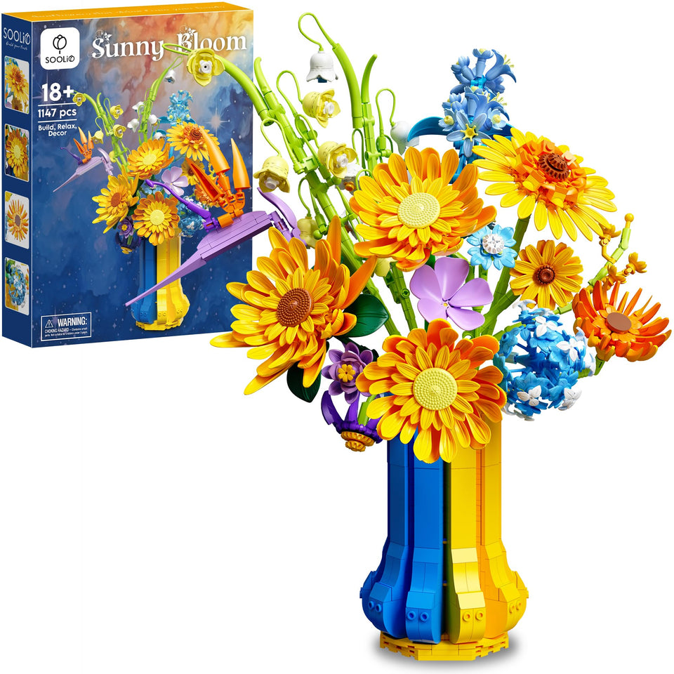 SOOLIO Mothers Day sunflower bouquet building set centerpiece for gifting