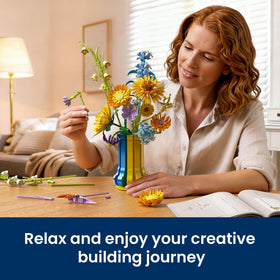 SOOLIO sunflowers and vase form a stylish display for homes or offices