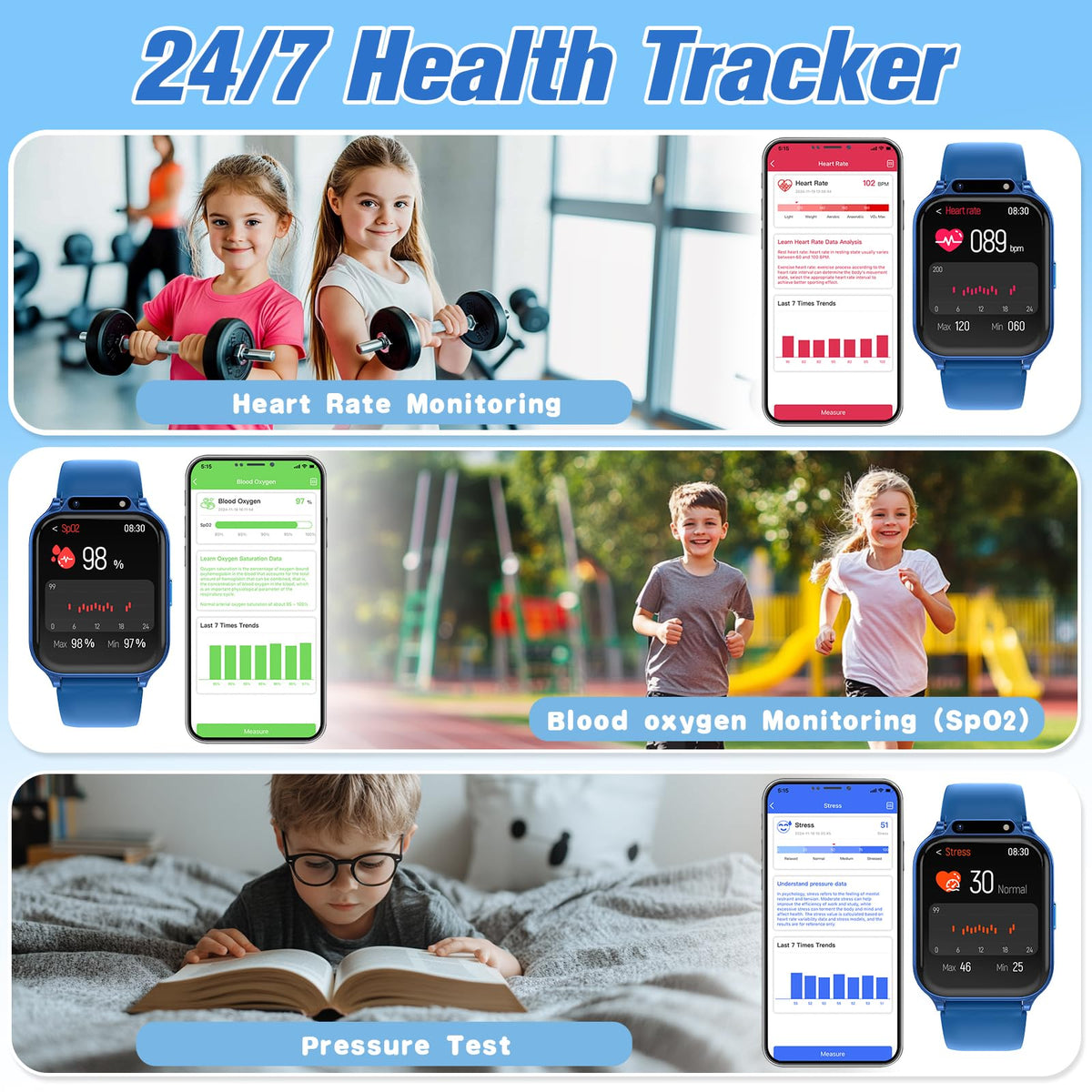 Sootingot Kids Smartwatch with 22–100 sport modes for active adventures
