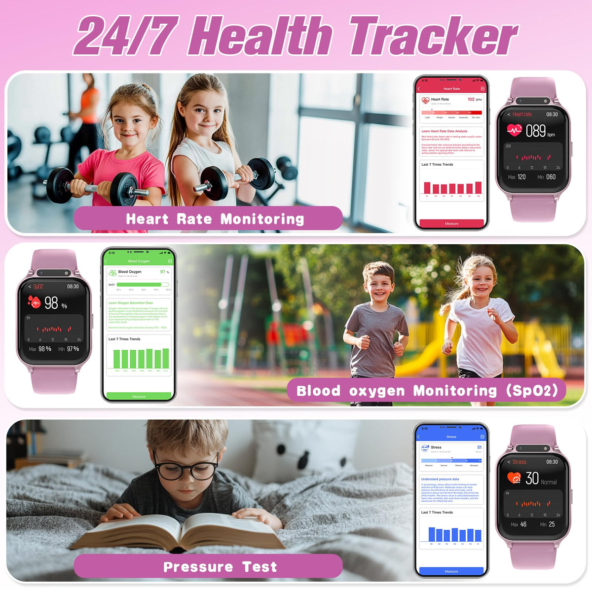 Sootingot kids smartwatch sleep monitoring provides nightly rest insights