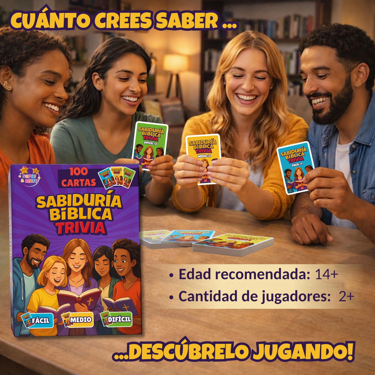 Sophi&Math Bible Trivia Card Game family-night setup encourages togetherness