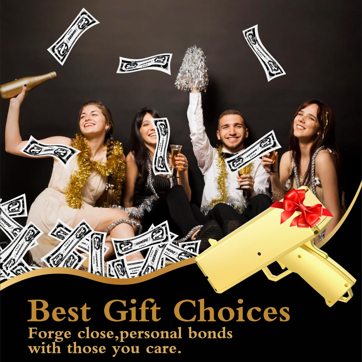 Sopu money gun gold with loading chamber for quick money insertion
