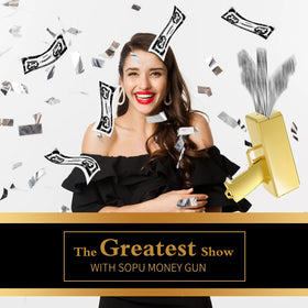 Sopu money gun gold fires up to two meters for lively party moments