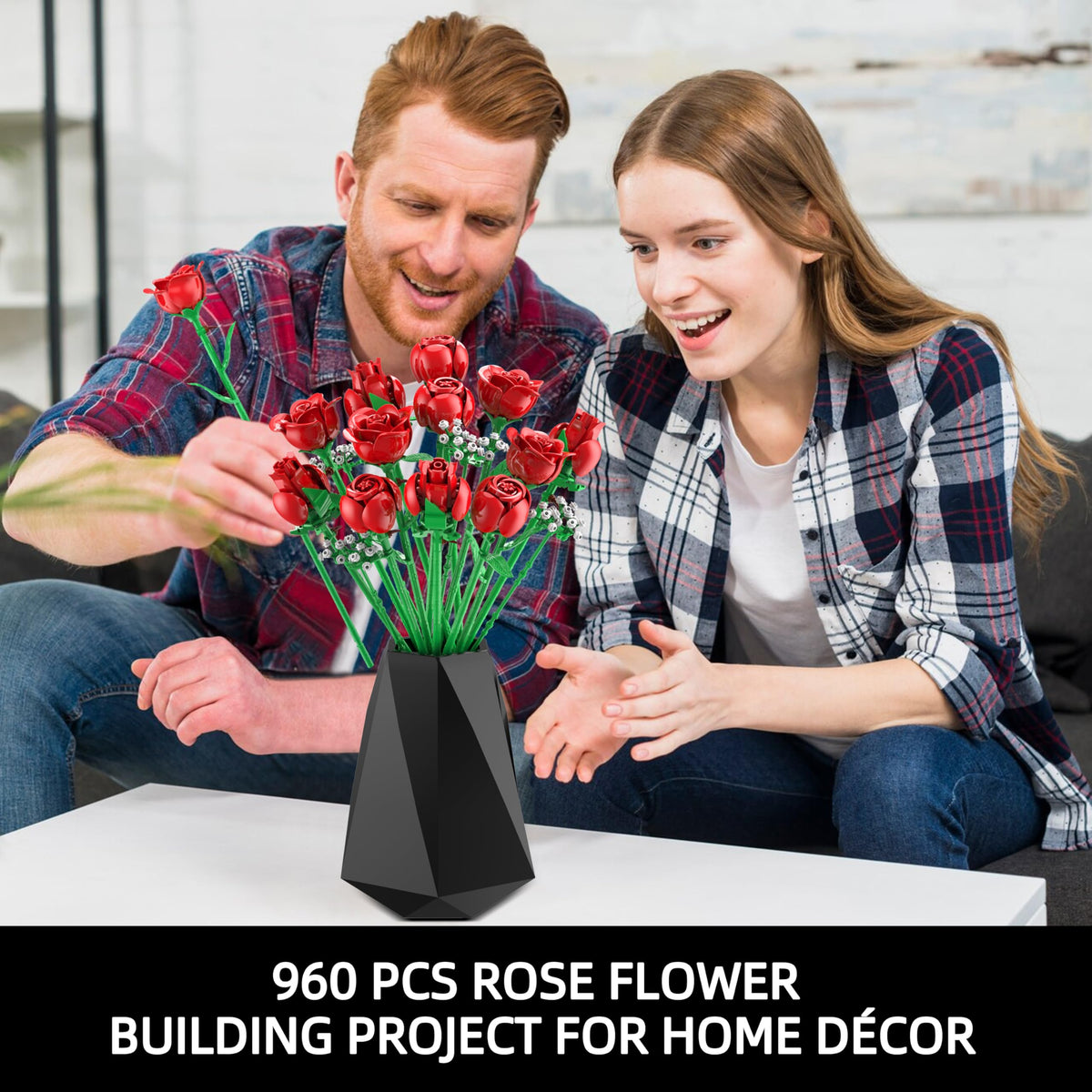 Sopu Red Rose Bouquet Building Set instructions guiding creative assembly