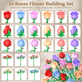 Sopu Rose Bouquet Building Set showing flexible stems for adjustable arrangements