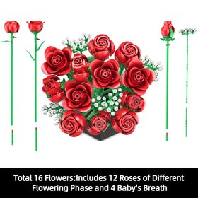 Sopu Red Rose Bouquet Building Set enabling creative, personalized display