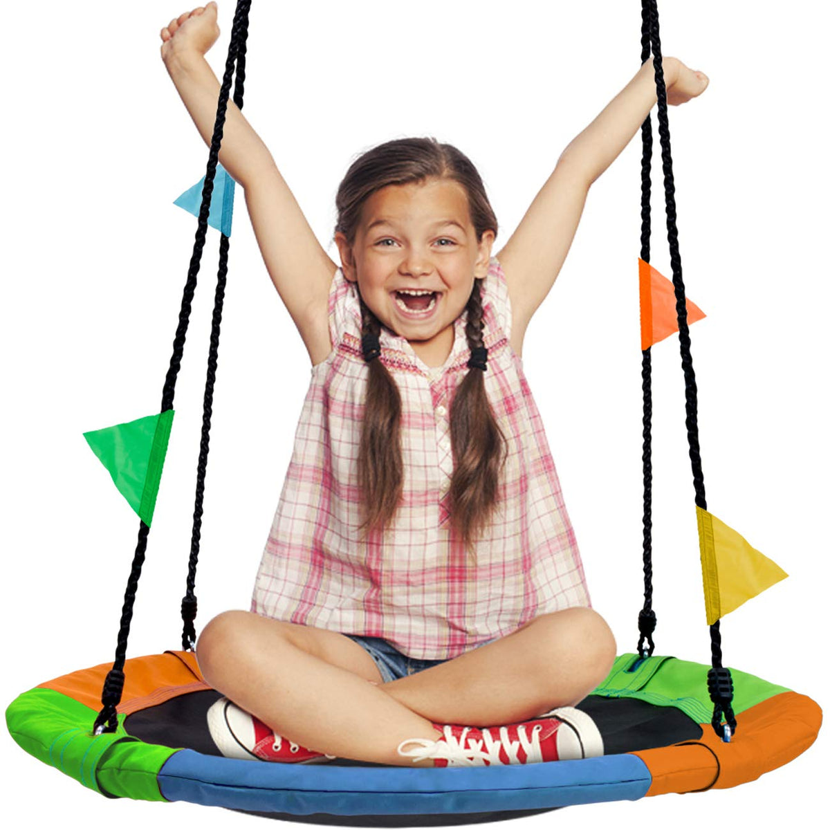 Sorbus 24inch saucer seat: safe outdoor swing for kids.